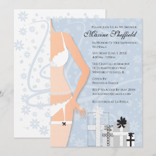 Diamond Lingerie Bridal Shower Platinum Grey Invitation