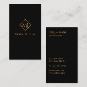 Diamond Logo   Black & Gold Business Card
