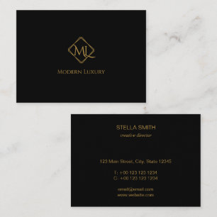 Diamond Logo   Black & Gold Business Card