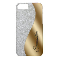 Diamond Look Bling Gold Metal Personalised