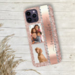Diamond Look Photo Glitter Name Monogram Rose Gold<br><div class="desc">Any glitter or diamonds in design are photos and simulated. This design may be personalized in the area provided by changing the photo and/or text. Or it can be customized by clicking Personalize this Template and then choosing the click to customize further option and delete or change the color of...</div>