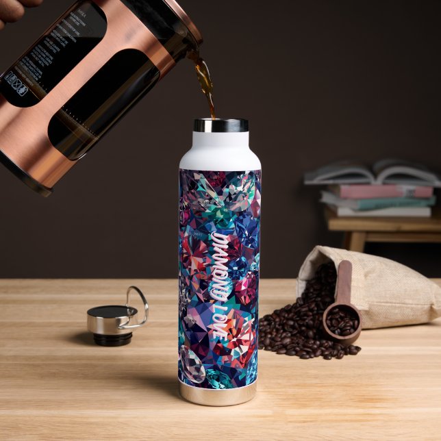 Diamond love water bottle (Coffee (Rotated))