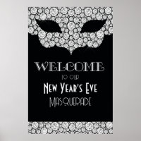 Diamond Masquerade New Year's Eve Welcome Sign