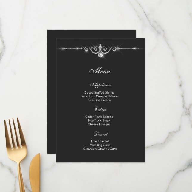 Diamond Menu Card (Front/Back In Situ)