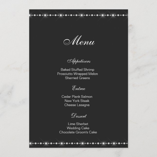 Diamond Menu Card (Front)