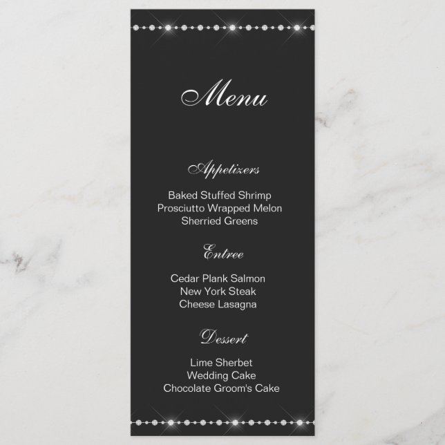Diamond Menu Card (Front)