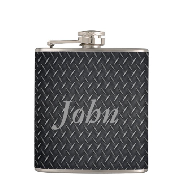 Diamond Metal Plate Flask (Front)