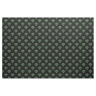 Diamond - Mint Green on Black Fabric