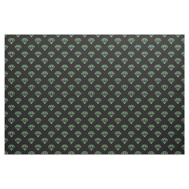 Diamond - Mint Green on Black Fabric (Yard)