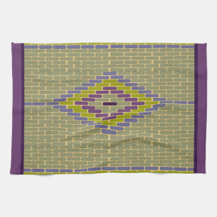 Diamond Mosaic tiles cool colours kitchen towel