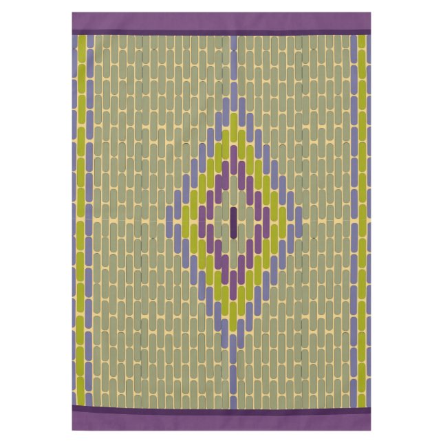 Diamond Mosaic tiles cool colours tablecloth 60x84 (Front)