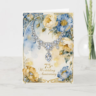 Diamond Necklace 75th Wedding Anniversary Card