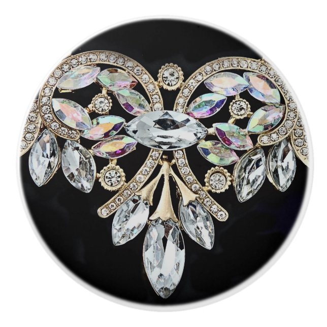 Diamond necklace ceramic knob (Front)