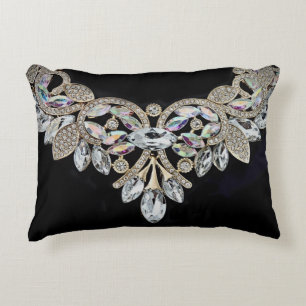 Diamond necklace elegant sparkly diamond pillow