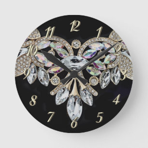 Diamond necklace round clock