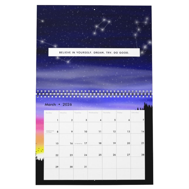 Diamond Night Calendar (Mar 2026)