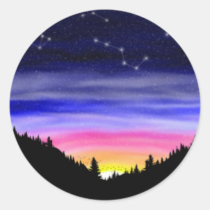 Diamond Night Classic Round Sticker