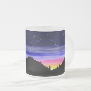 Diamond Night Frosted Glass Coffee Mug