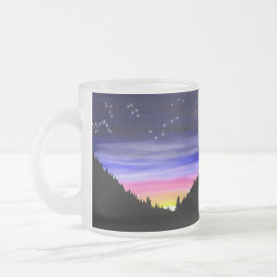 Diamond Night Frosted Glass Coffee Mug