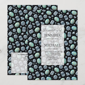 Diamond + Opals Formal | Luxury QR Code Wedding Invitation