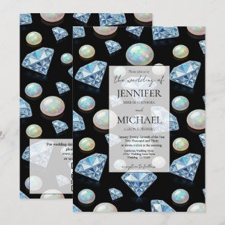 Diamond + Opals Formal | Luxury QR Code Wedding Invitation