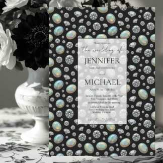 Diamond + Opals Formal | Luxury QR Code Wedding Invitation