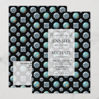 Diamond + Opals Formal | Luxury QR Code Wedding Invitation