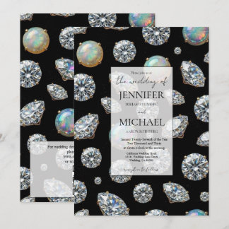 Diamond + Opals Formal | Luxury QR Code Wedding Invitation