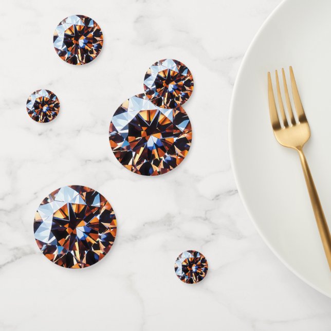 Diamond Orange Crystal Pattern Confetti (Group)