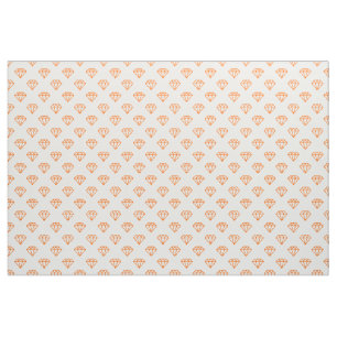 Diamond - Orange on White Fabric