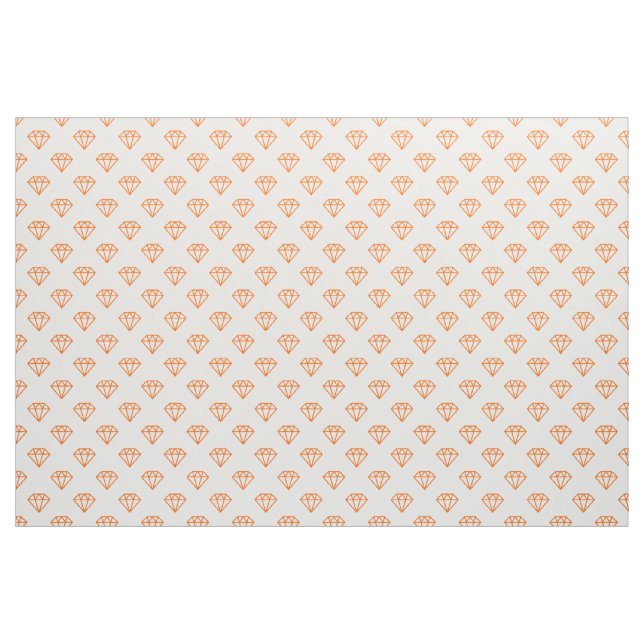 Diamond - Orange on White Fabric (Yard)