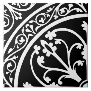 Diamond Orientated Large Print Abstract Black Tile