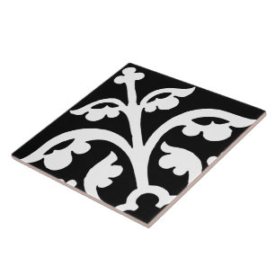 Diamond Orientation Stylish Abstract Black & White Tile