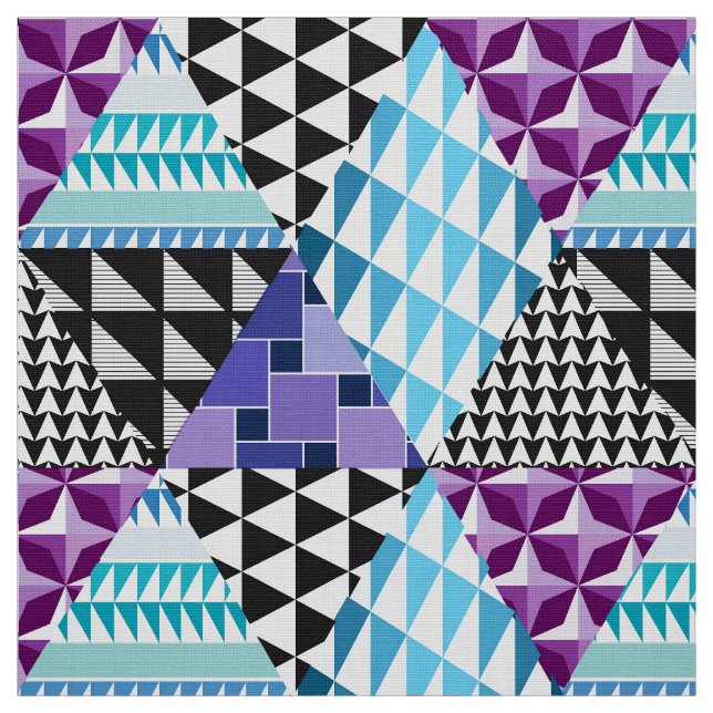 Diamond Patchwork Purple Fabric (Swatch)