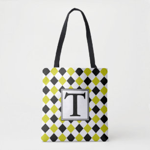 Diamond Pattern #1 Monogrammed Tote Bag