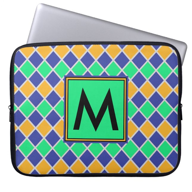 Diamond Pattern #81 Monogrammed Laptop Sleeve (Front)