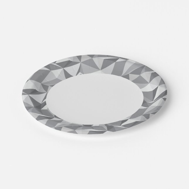 Diamond Pattern - Abstract Polygon Paper Plate (Angled)