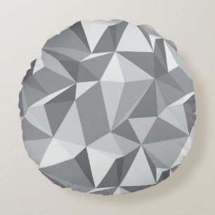 Diamond Pattern - Abstract Polygon Round Cushion
