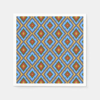 Diamond Pattern Blue Red Yellow Green  Napkin