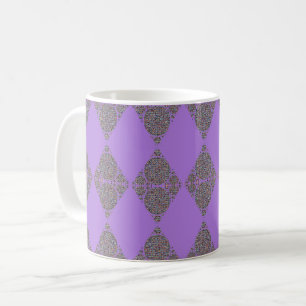 Diamond Pattern Bright Purple Geometric Coffee Mug