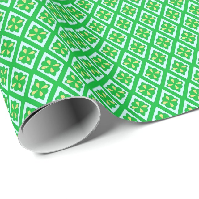 Diamond pattern - emerald green and aqua wrapping paper (Roll Corner)