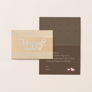 Diamond pattern Foil Valentine's Card