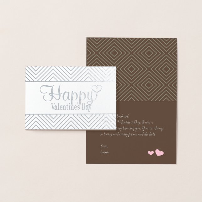 Diamond pattern Foil Valentine's Card (Display)