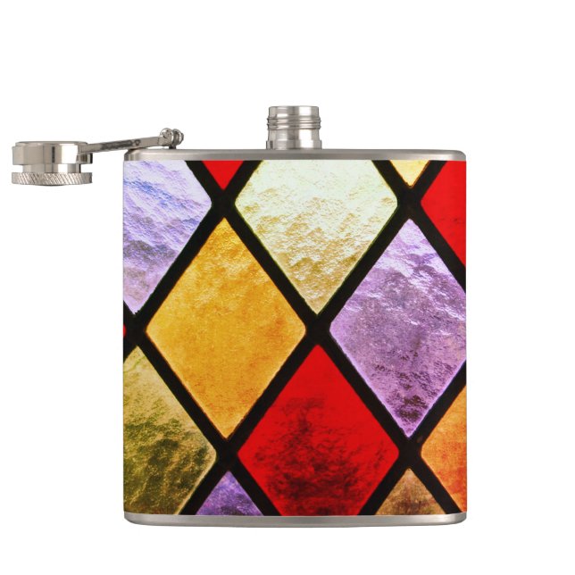 Diamond Pattern Hip Flask (Opened)