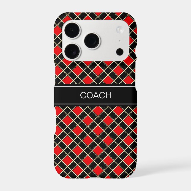 Diamond pattern in black and red (Back)