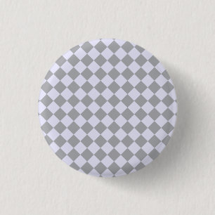 Diamond pattern in grey and lavender 3 cm round badge