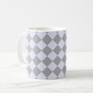 Diamond pattern in grey and lavender coffee mug
