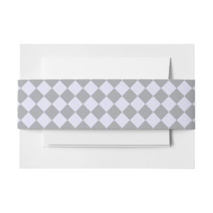 Diamond pattern in grey and lavender invitation belly band