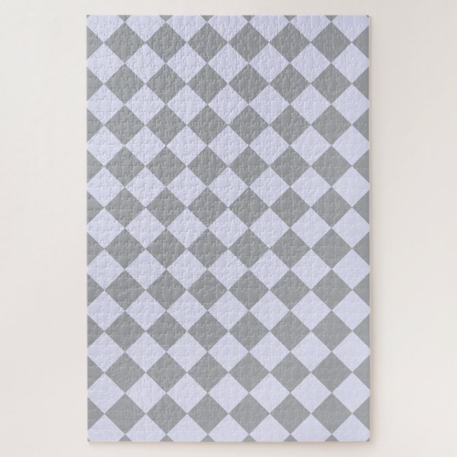 Diamond pattern in grey and lavender jigsaw puzzle (Vertical)
