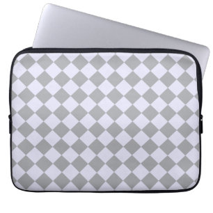 Diamond pattern in grey and lavender laptop sleeve